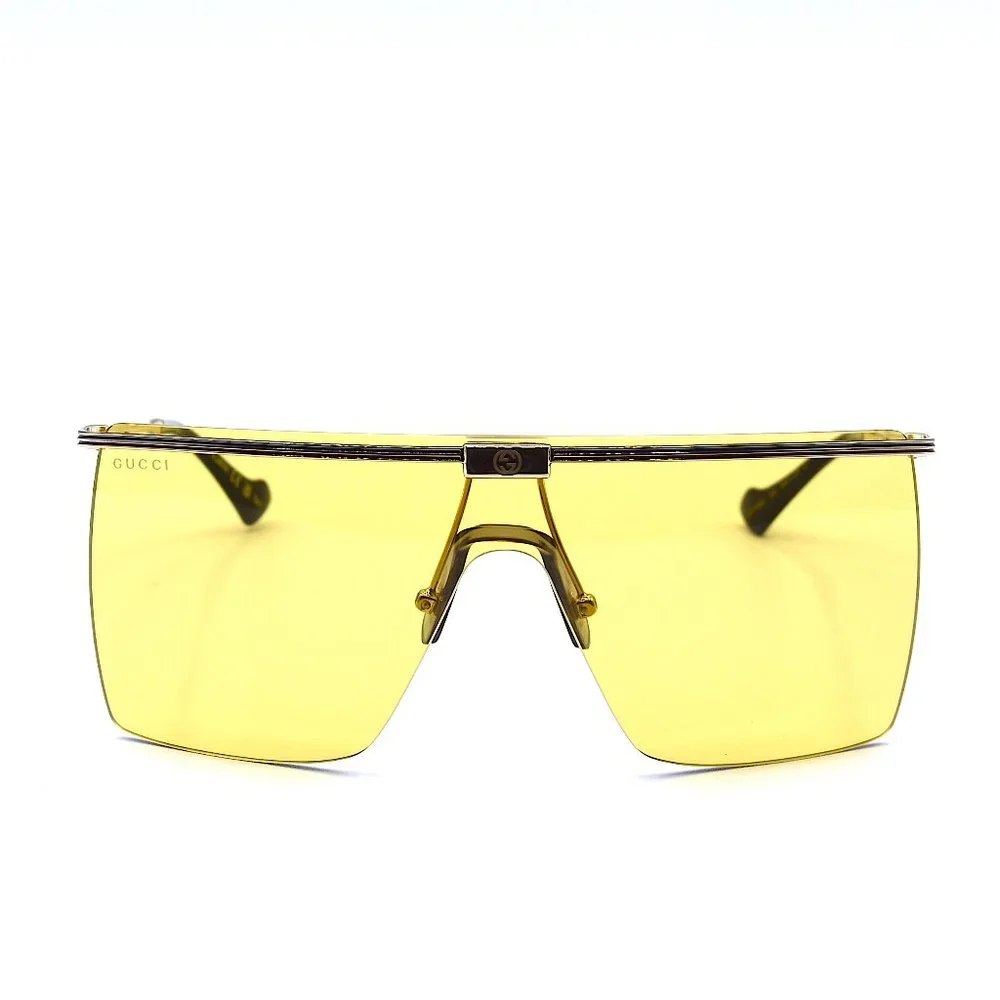 NEW GUCCI GG1096S 003 UNISEX GOLD YELLOW LENS AUTHENTIC SUNGLASSES - Picture 7 of 16